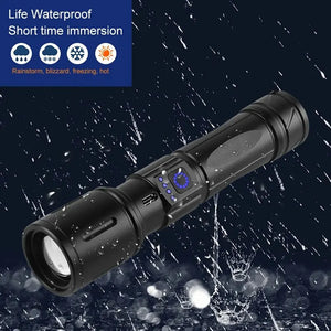 High Power XHP100 Upgrade White Laser LDE Flashlight USB Charging Zoom Aluminum Alloy Leadership Torch Best Camping Outdoor